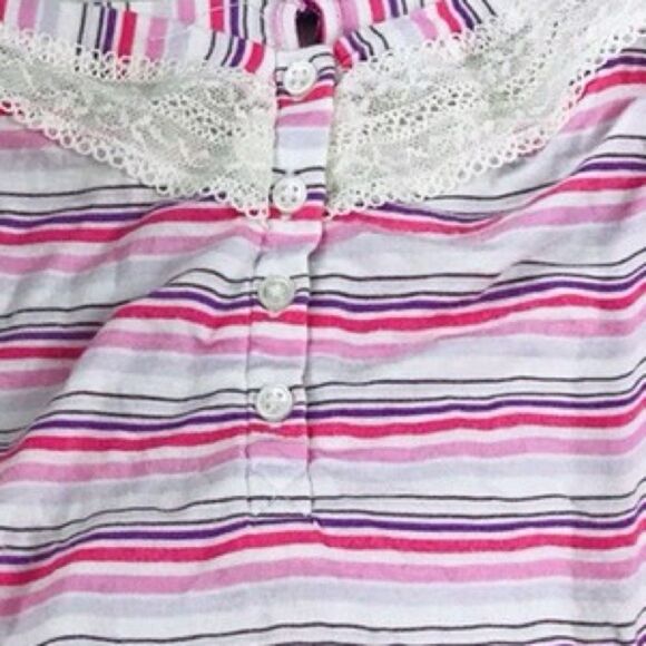 Victoria’s Secret Vintage Pink Striped Spaghetti Strap Modal Romper. Medium. - Picture 2 of 7